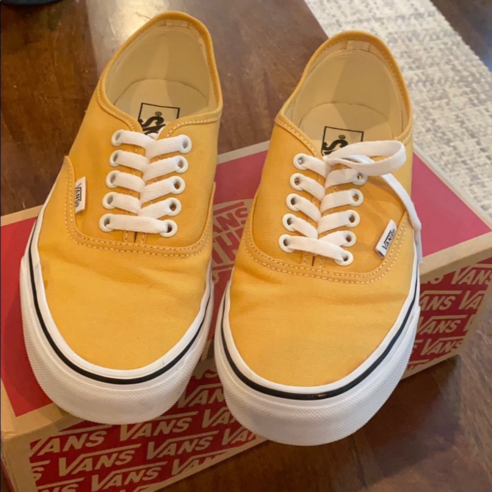 Yellow vans worn once for a wedding